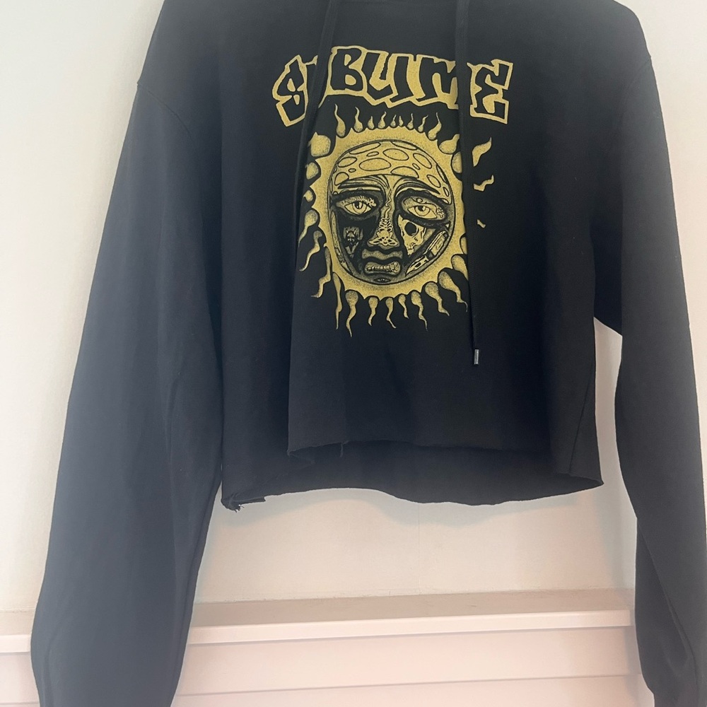 Black Sublime Cropped Hoodie